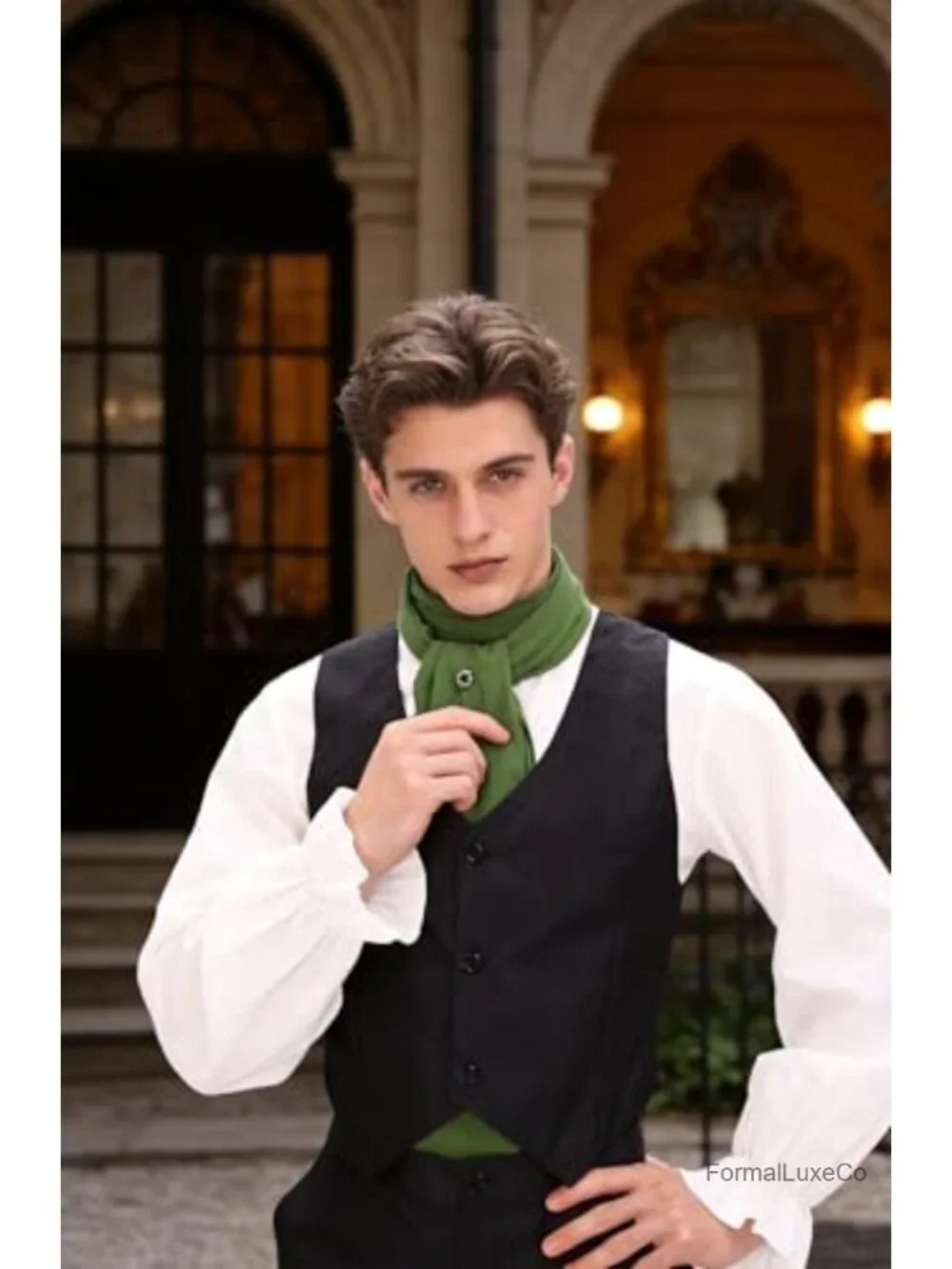 Renaissance Cravat Vintage Scarf Neck Wear Wedding Necktie Polyester